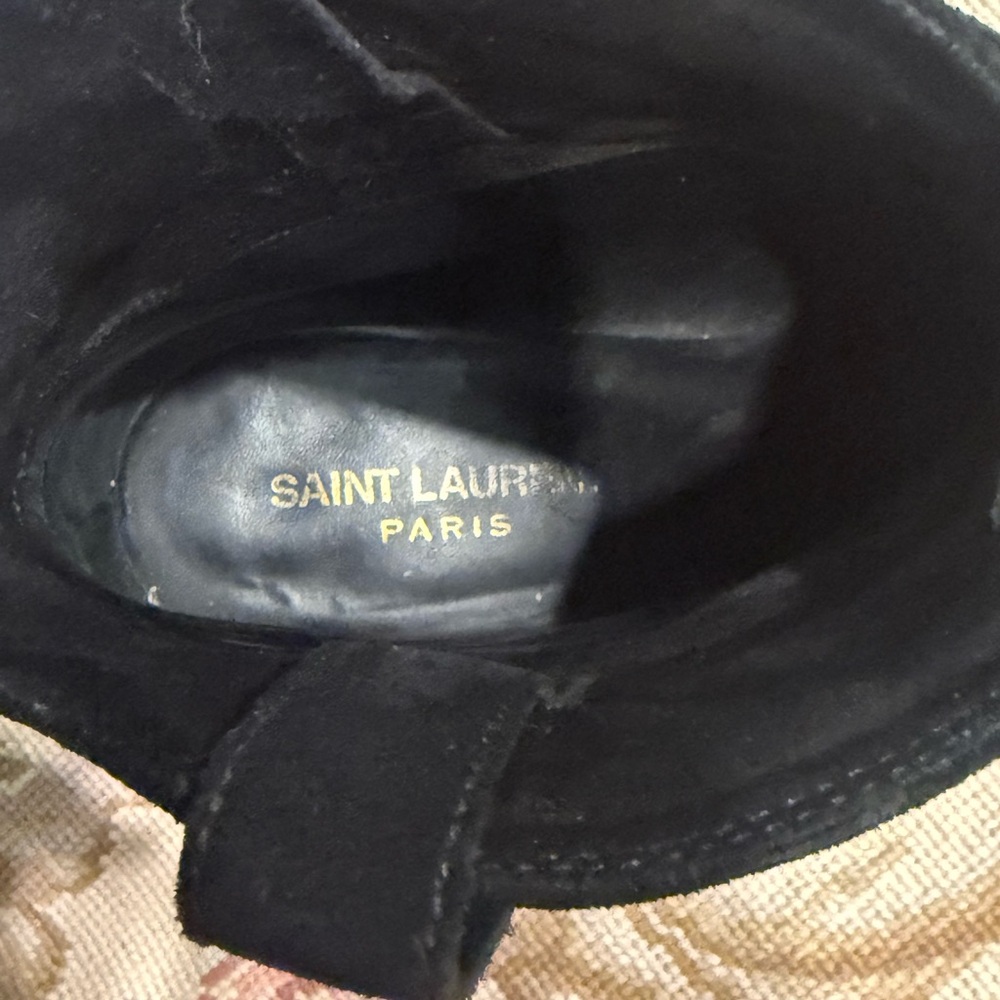Saint Laurent Black Fringed Suede boots - Picture 6 of 6